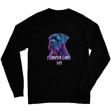 Discover Retro Futuristic Synthwave Cane Corso I Dont Call 911 Long Sleeves
