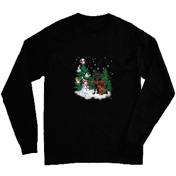 Discover Schipperke Dog Christmas Snowman xmass Tree Pajama Long Sleeves