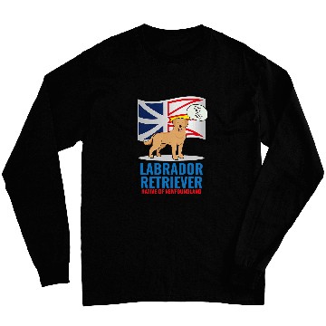 Discover Yellow Labrador Retriever Dog Barking Newfoundland Flag Long Sleeves