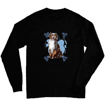 Discover Mens Aussie Art Drawing Stars Boys Australian Shepherd Long Sleeves