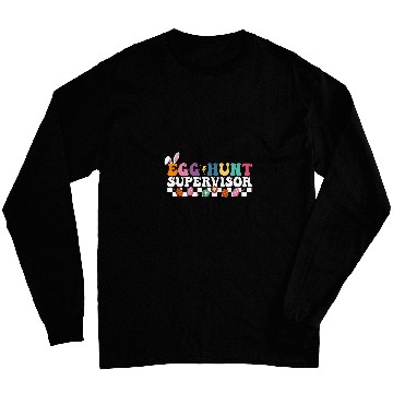 Discover Easter Egg Hunt Supervisor Retro Groovy Egg Hunt Supervisor Long Sleeves