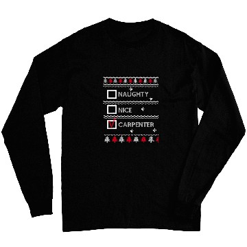 Discover Naughty Nice Carpenter Checked Festive Ugly Christmas Long Sleeves