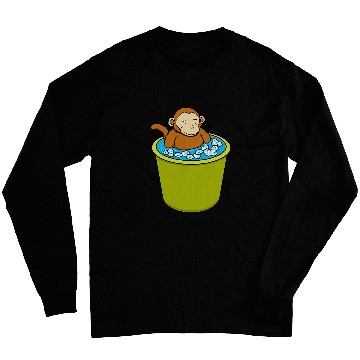 Discover Monkey Ice Bathing Healthy Hobby Long Sleeves