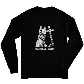 Discover Religion Is Poison Pope Gothic Horror Satan Edgy Long Sleeves