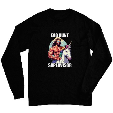 Discover Egg Hunt Supervisor Easter Egg Hunting Party Funny Mom Dad Long Sleeves