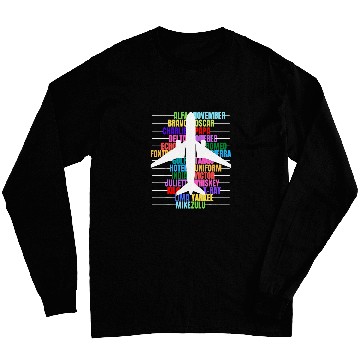 Discover Pilot Alphabet Pilot Copilot Alphabet Aeroplane Men Long Sleeves
