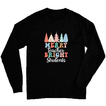 Discover Merry Teacher Bright Students Jolly Christmas Tree Crew Team Long Sleeves