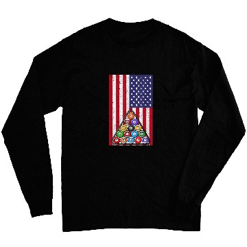Discover 8 Ball American Flag Billard Player Long Sleeves