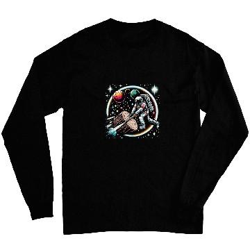 Discover Cool Galaxy Astronaut Logging worker Long Sleeves