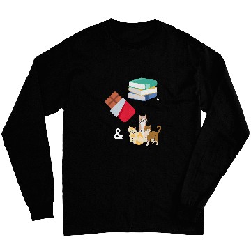 Discover Books Chocolate Cats Cute Book Lover Long Sleeves