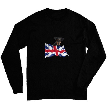 Discover Union Jack Flag Dog German Pinscher Long Sleeves