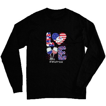 Discover LOVE Costume Waitress 4th July American Flag Fireworks Long Sleeves