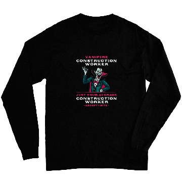 Discover Vampire Construction Worker Halloween Foreman Scary Mason 1 Long Sleeves