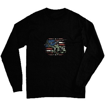 Discover USA Helicopter Pilots Fly Helicopter American Flag Long Sleeves