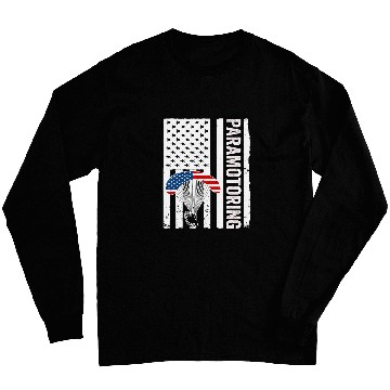 Discover USA Flag American Paramotor Pilot Paramotoring Long Sleeves