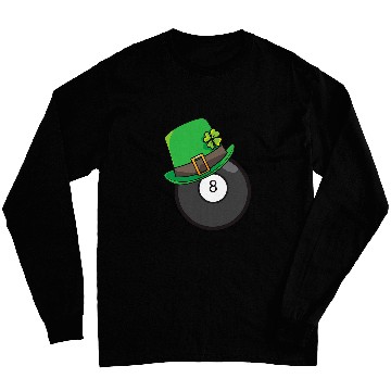 Discover Fun St Patricks Day Billiard Lucky Pool Player 8 Ball Long Sleeves