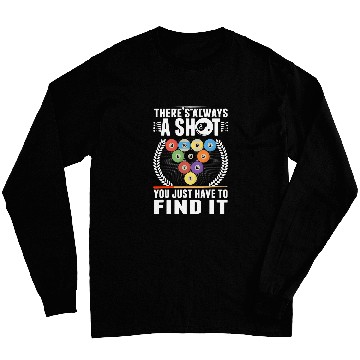 Discover Funny Billiard Strategy Joke Cue Snooker Pool Player Long Sleeves