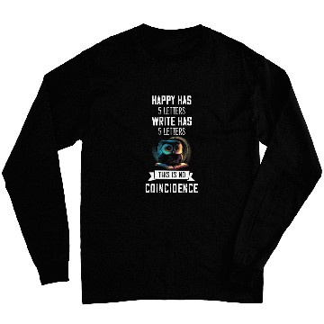 Discover Writer No Coincidence Owl Writing Novel Book Lover Reading Long Sleeves