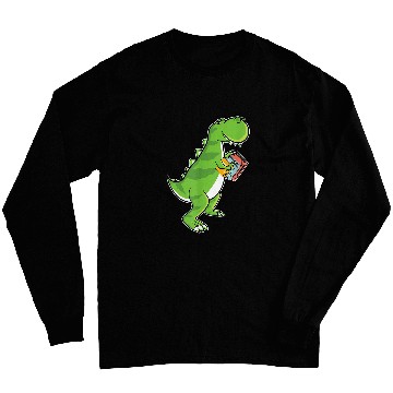 Discover Dinosaur TRexs Book Reader For Book Lovers Long Sleeves