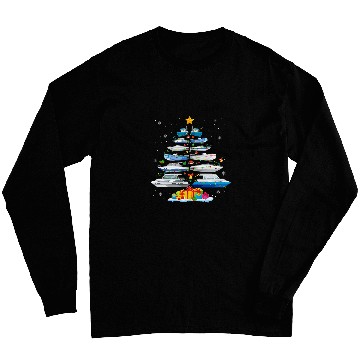 Discover Boat Christmas Tree Merry Christmas Boating Captain Long Sleeves