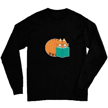 Discover Cute Cat Literature School Ironic Book Reading Long Sleeves