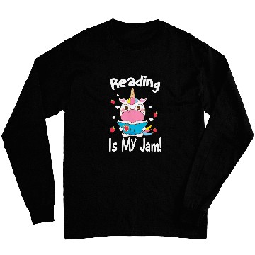 Discover Cute Unicorns Reading Is My Jam Teacher Book Nerds Long Sleeves