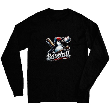 Discover Funny Lets Go Penguin Playing Baseball 2 Long Sleeves