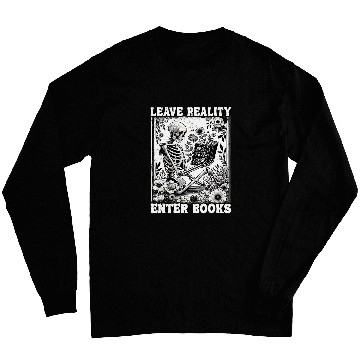 Discover Skeletons Reading Book Leave Reality Enter Books 1 Long Sleeves