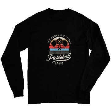 Discover Funny Pickleball Pun The Court Is Calling Long Sleeves