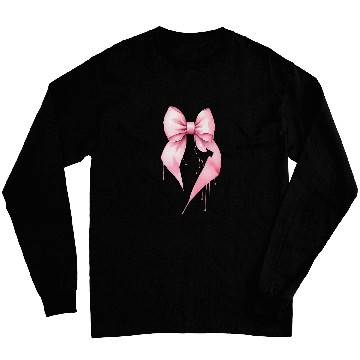 Discover Coquette Pink Bow Dainty Aesthetic Long Sleeves