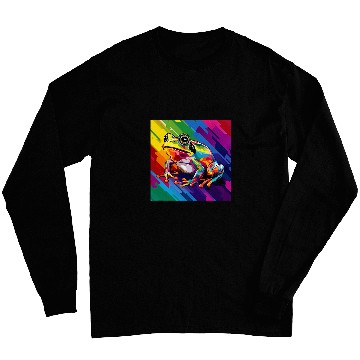 Discover Abstract Frog Rainbow Illustration Long Sleeves