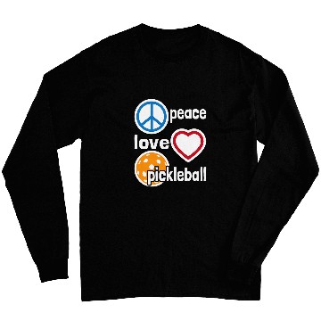 Discover Peace Love Pickleball Pickleball Player Paddleball Lover Long Sleeves