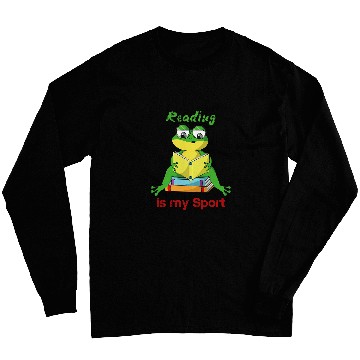 Discover Reading Is My Sport Book Lovers Frog Reading Reading Long Sleeves