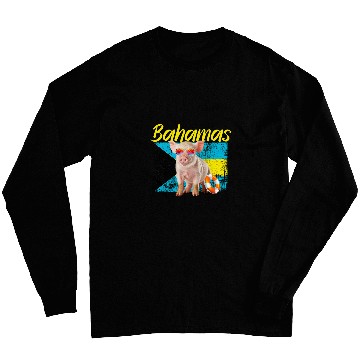 Discover Bahamas Swimming Pig Summer Vacation Beach Souvenir Long Sleeves