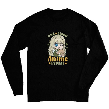 Discover Eat Sleep Anime Repeat I Chibi Kawaii Cosplay 4 Long Sleeves