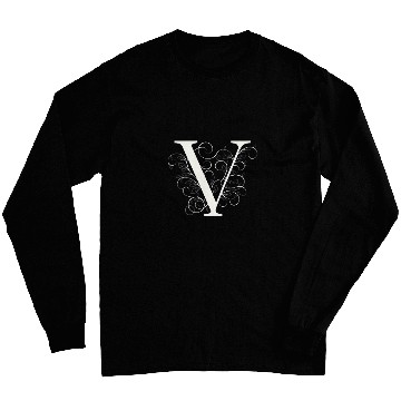 Discover Elegant Flourished V Classic Monogram Design Long Sleeves