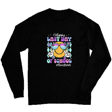 Discover Retro Groovy Happy Last Day Of School Bus Driver Funny Long Sleeves