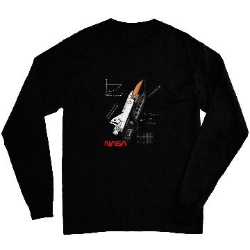 Discover NASA Space Shuttle chalk drawing Worm Logo Long Sleeves