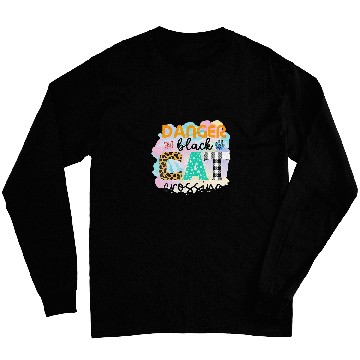 Discover Funny Danger black cats Crossing Graphic Patchwork 1 Long Sleeves