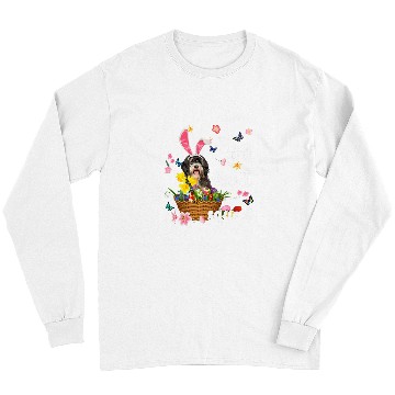 Discover Tibetan Terrier Happy Easter Day Easter Colorful Egg Hunt Long Sleeves