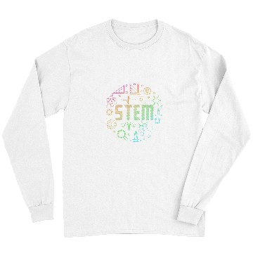 Discover STEM Science Technology Engineering Math Teacher Gift 2 Long Sleeves