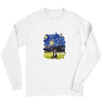 Discover Starry Night Impressionist Dog Art Bernese Mountain Long Sleeves