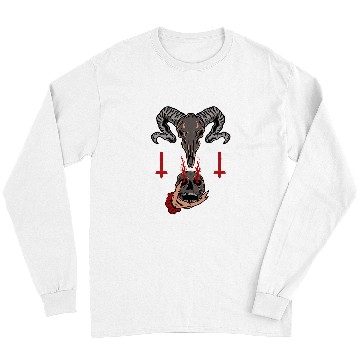 Discover Goats Lover Gothic Goats Skull Satanic Goth Baphomet Long Sleeves