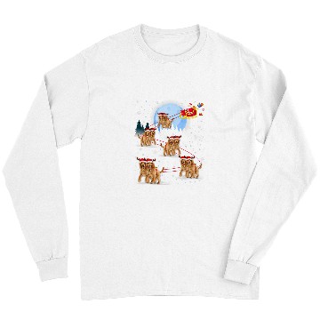 Discover Dog Cocker Spaniel Lover Reindeer Sleigh Santa Snow Christmas Long Sleeves