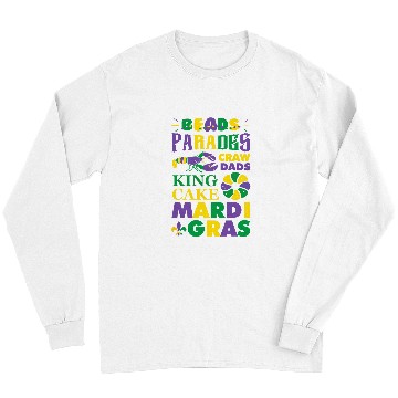 Discover Beads Parade Craw Dads King Cake Mardi Gras Party Fun Long Sleeves