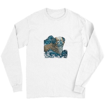 Discover Surrealism Japanese Painting Tibetan Spaniel dog 3 Long Sleeves