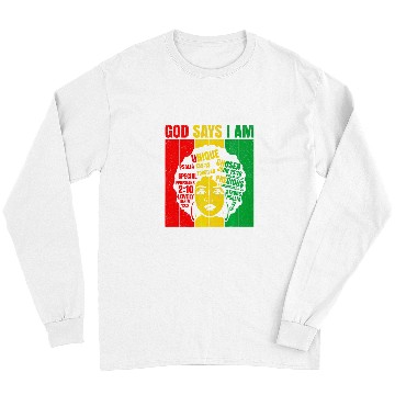 Discover Black Girl God Says I Am Black Melanin Pride History Month 8 Long Sleeves