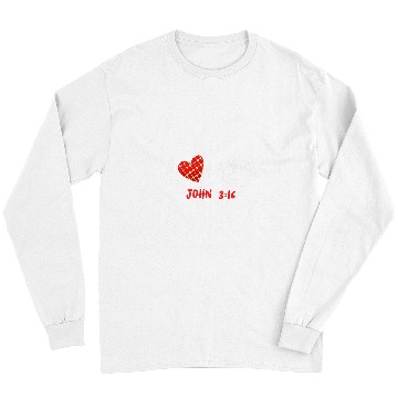 Discover John 3 16 Bible Verse Loved Love Christian Cross Patriotic Long Sleeves