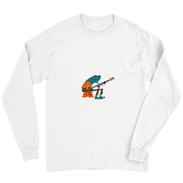 Discover Funny Banjo Frog Classically Trained Decomposer Funny Frog Playing Long Sleeves