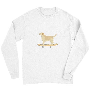 Discover Funny Labrador Skateboarding Dog T Gift Long Sleeves